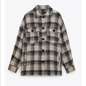 Zara Textured Plaid Overshirt